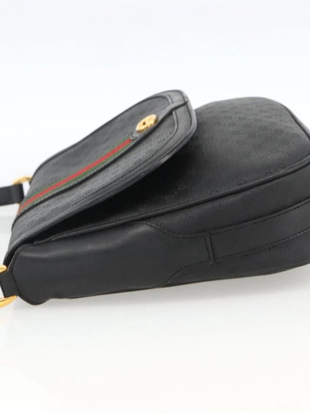 GUCCI Micro GG Supreme Web Sherry Line Bag PVC Black 001 115 0914 Auth ARZ351 - Picture 6 of 16